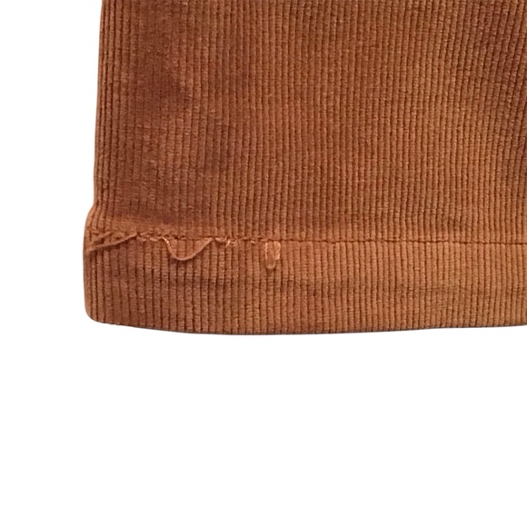 Forever 21 Women’s Brown Tan Corduroy Mini Skirt Stretch Zipper Fall Sz Medium - Picture 5 of 7